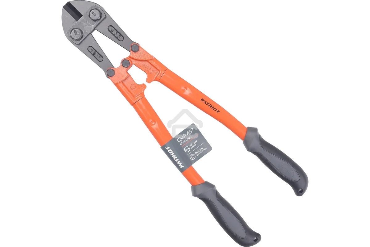 Болторез Patriot CMP-457 мм, Cr-Mo, 2компонент. прорезиненные рукоятки, 40HRC, d 6-8 мм, индивид.коробка, 457 мм (18