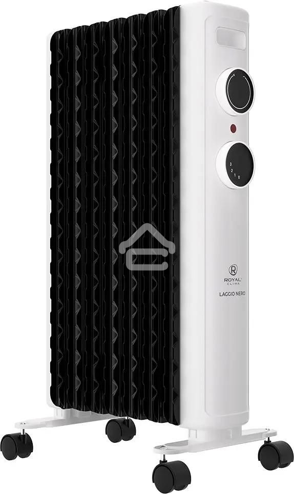 Обогреватель масляный Royal Clima Laggio Nero ROR-LN7-1500M, с терморегулятором, 1500Вт, 6 секций, 3 режима, белый/серый