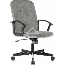 Кресло офисное Бюрократ Triest Fabric серый Light-19 крестов. металл черный