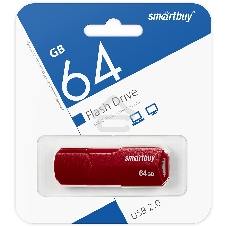 Флешка USB R/W 2.0 Smartbuy 64Gb CLUE Burgundy (SB64GbCLU-BG). Флешка USB R/W 2.0 Smartbuy 64Gb CLUE Burgundy (SB64GbCLU-BG).