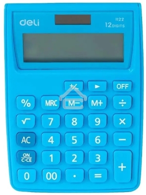 Калькулятор настольный Deli E1122/BLUE синий 12-разр.