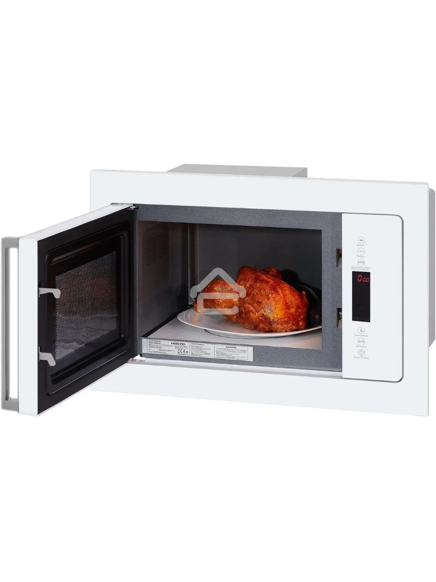 Микроволновая печь встраиваемая HIBERG VM 8505 W белый, 25 л, 900 Вт, переключатели - сенсор