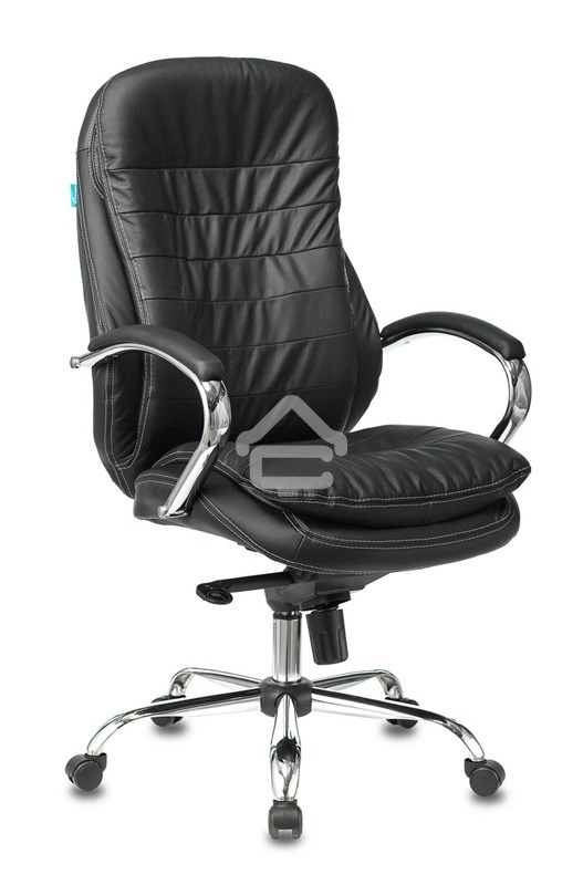 Кресло руководителя Бюрократ T-9950/BLACK черный, кожа, крестовина хром