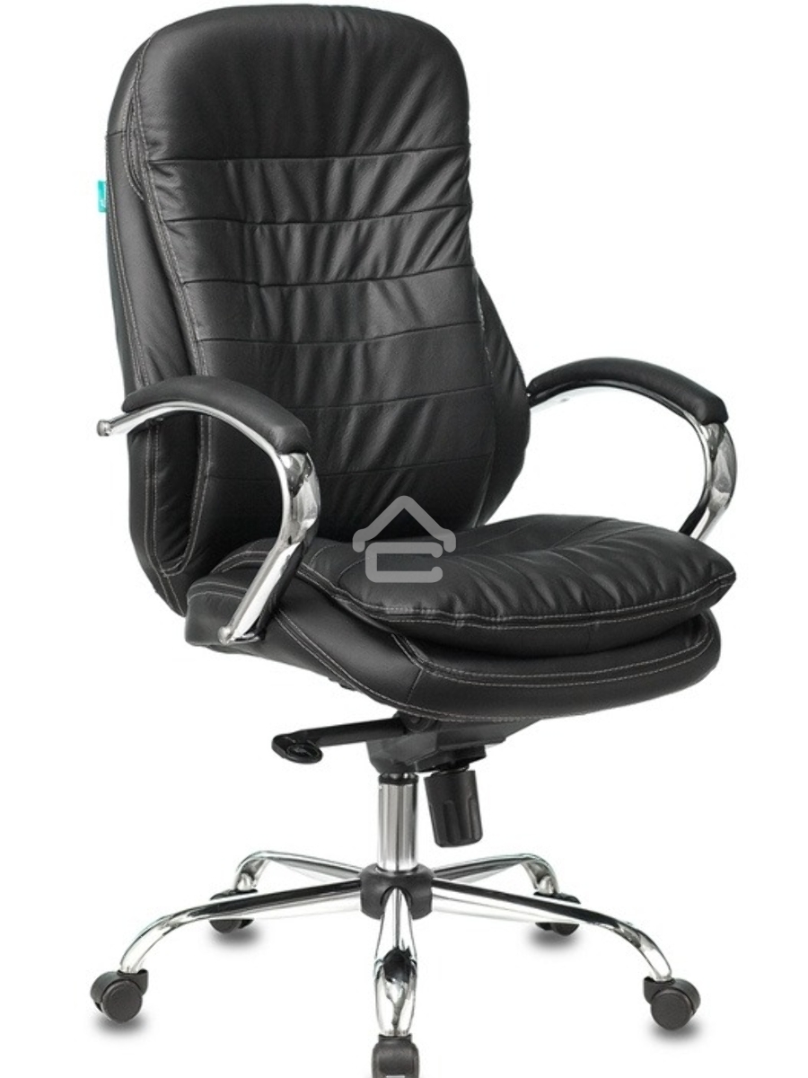 Кресло руководителя Бюрократ T-9950/BLACK черный, кожа, крестовина хром