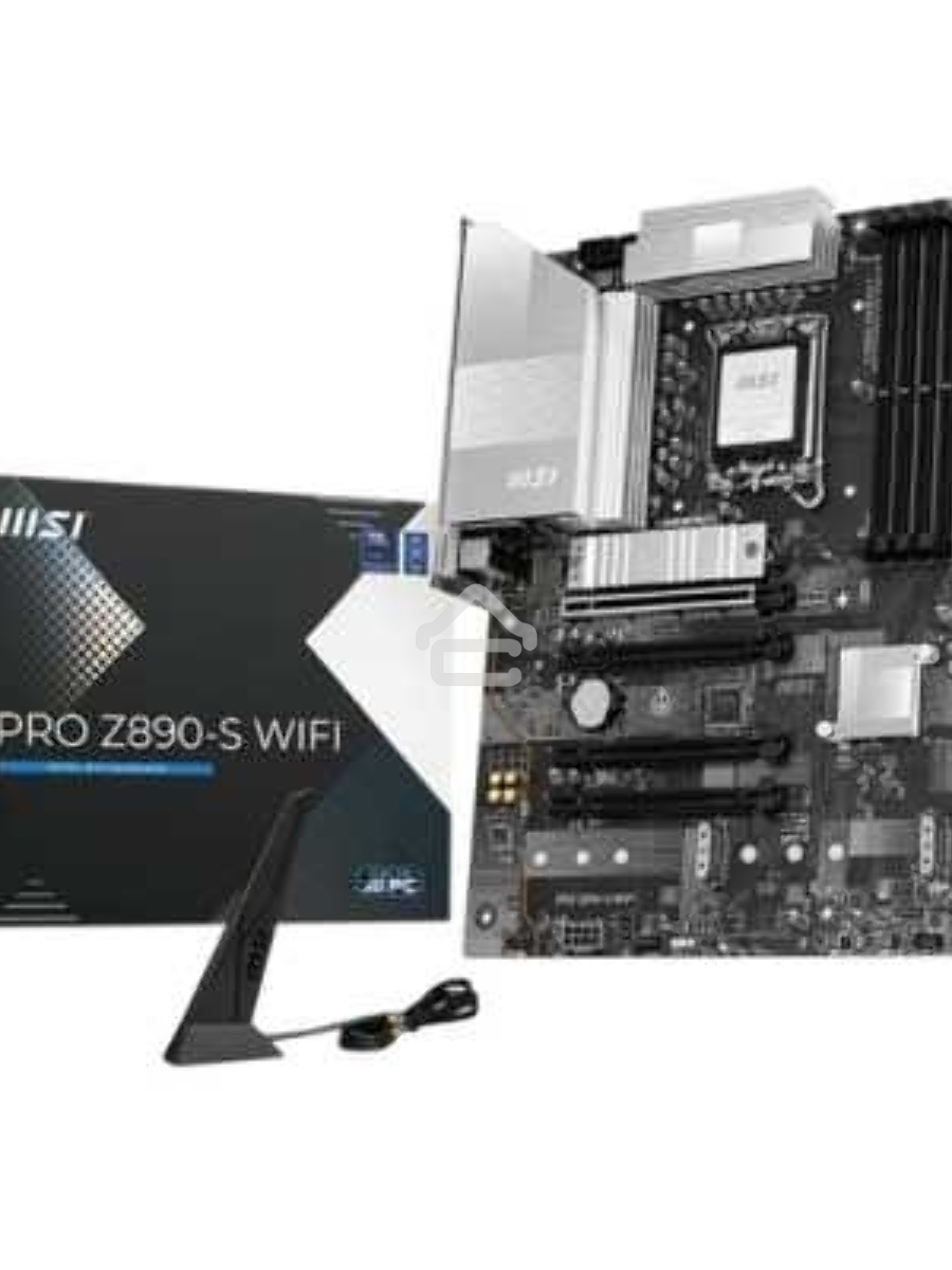 Материнская плата MSI PRO Z890-S WIFI, LGA 1851, Intel Z890, 4xDDR5, 4xSATA, 3xM.2, 1xPCIe 5.0 x16, 2xPCIe 4.0 x4, 1xHDMI, 1xDP, 1xUSB-C Thunderbolt 4, 1xUSB-C 3.2 Gen 2x2, 1x 2.5Gb LAN, 6xUSB-A 3.2 Gen 1, 3x3.5 мм, 7.1, ATX