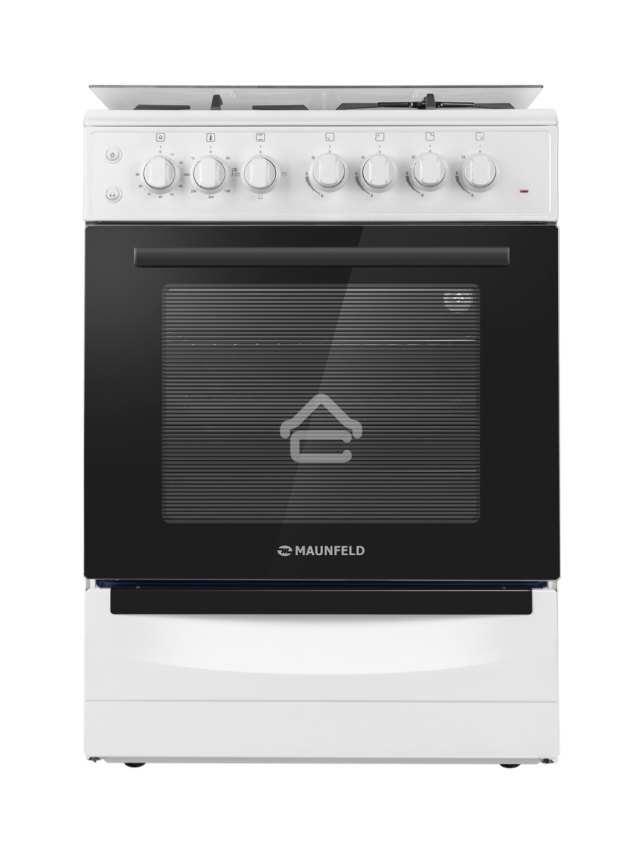 Плита комбинированная Maunfeld MGC60ECW04 белый, газовых конфорок 4 шт, духовка электрическая 65 л, 60 см x 88 см x 65 см