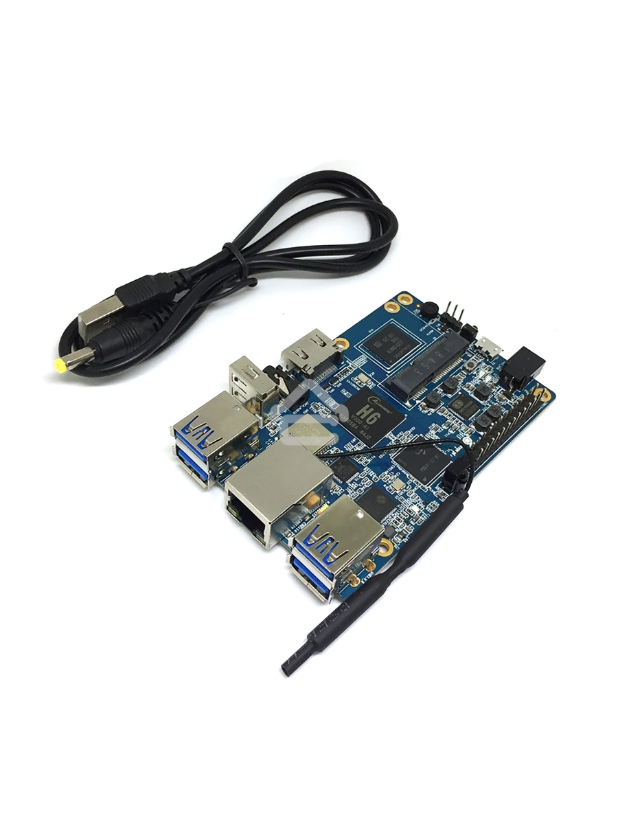 Микрокомпьютер Orange PI 3 2Gb + 8Gb EMMC, Android 7, с кабелем питания. (44286)