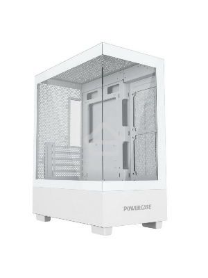Компьютерный корпус Powercase Vision Micro M, Tempered Glass, белый, mATX  (CVMMW-L0)