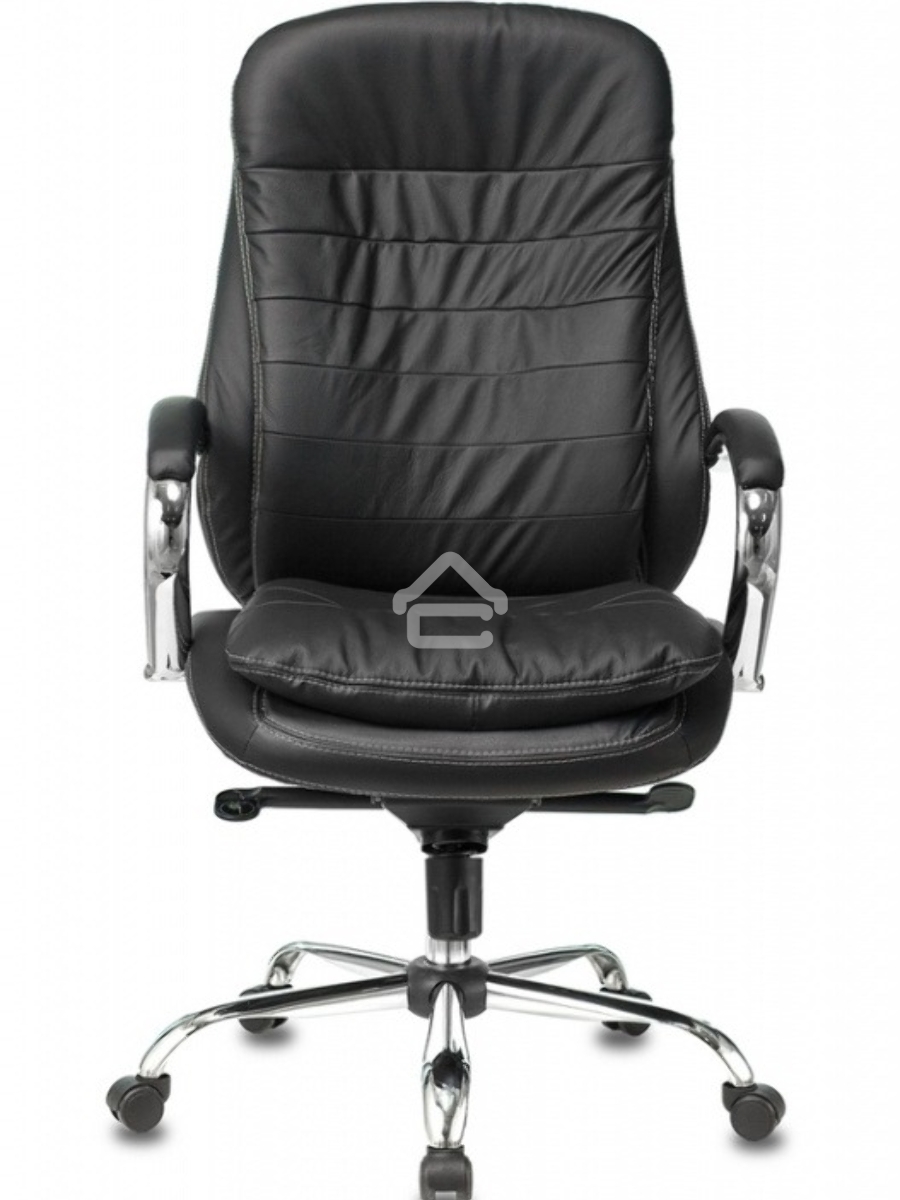 Кресло руководителя Бюрократ T-9950/BLACK черный, кожа, крестовина хром