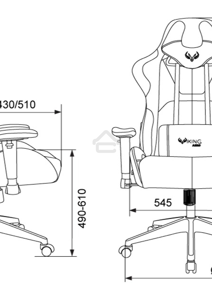Кресло игровое Бюрократ VIKING 5 AERO WHITE черный/белый искусственная кожа