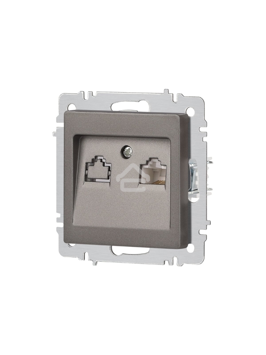 Розетка Intro Accent 6-303-09 информационная RJ45 IP20 СУ титан Б0063642