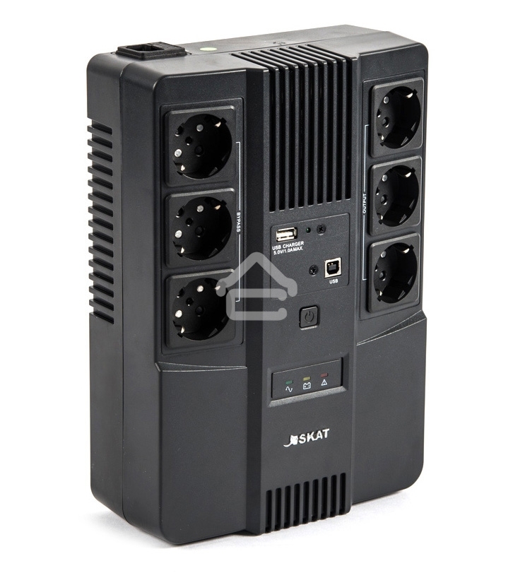 Источник бесперебойного питания Бастион SKAT-UPS 600 AI 220В 360Вт 1АКБ 7А·ч внутр. меандр. стаб-ция напр-я. 6 выходов (8998)