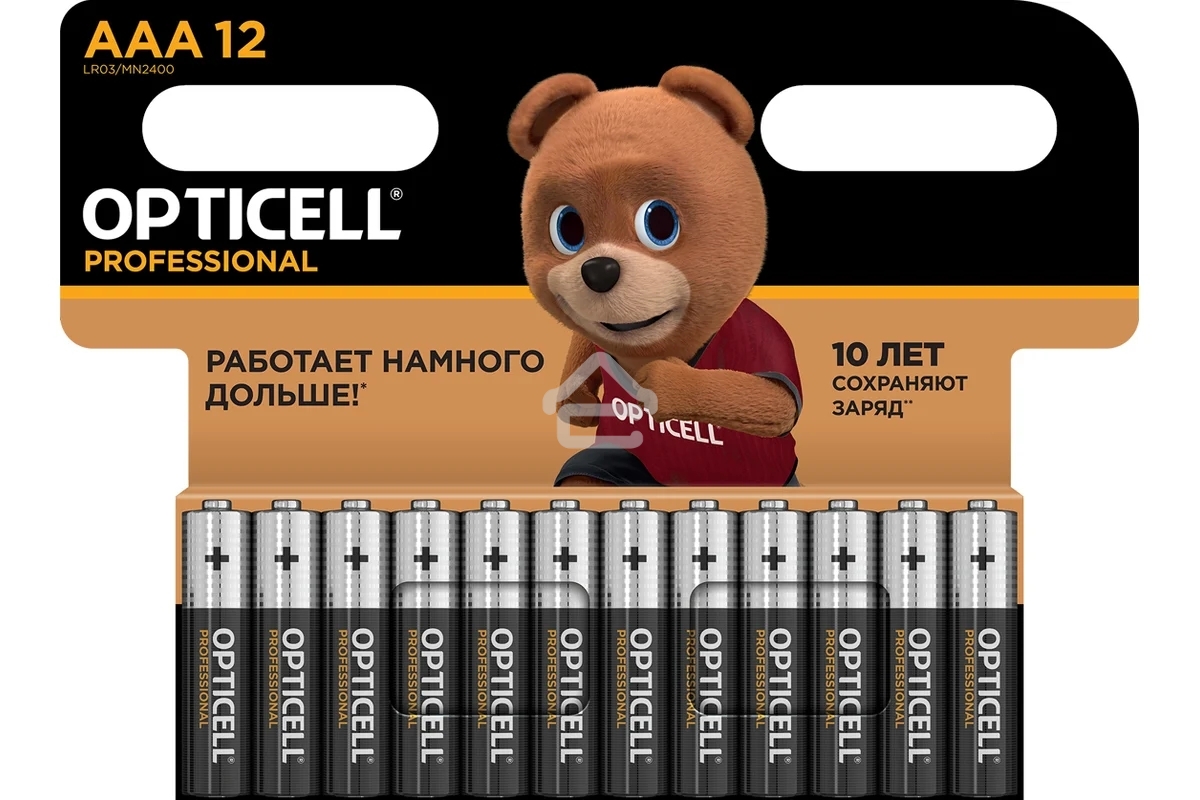 Элемент питания алкалиновый AAA/LR03 (блист. 12шт) Professional Opticell 5052006