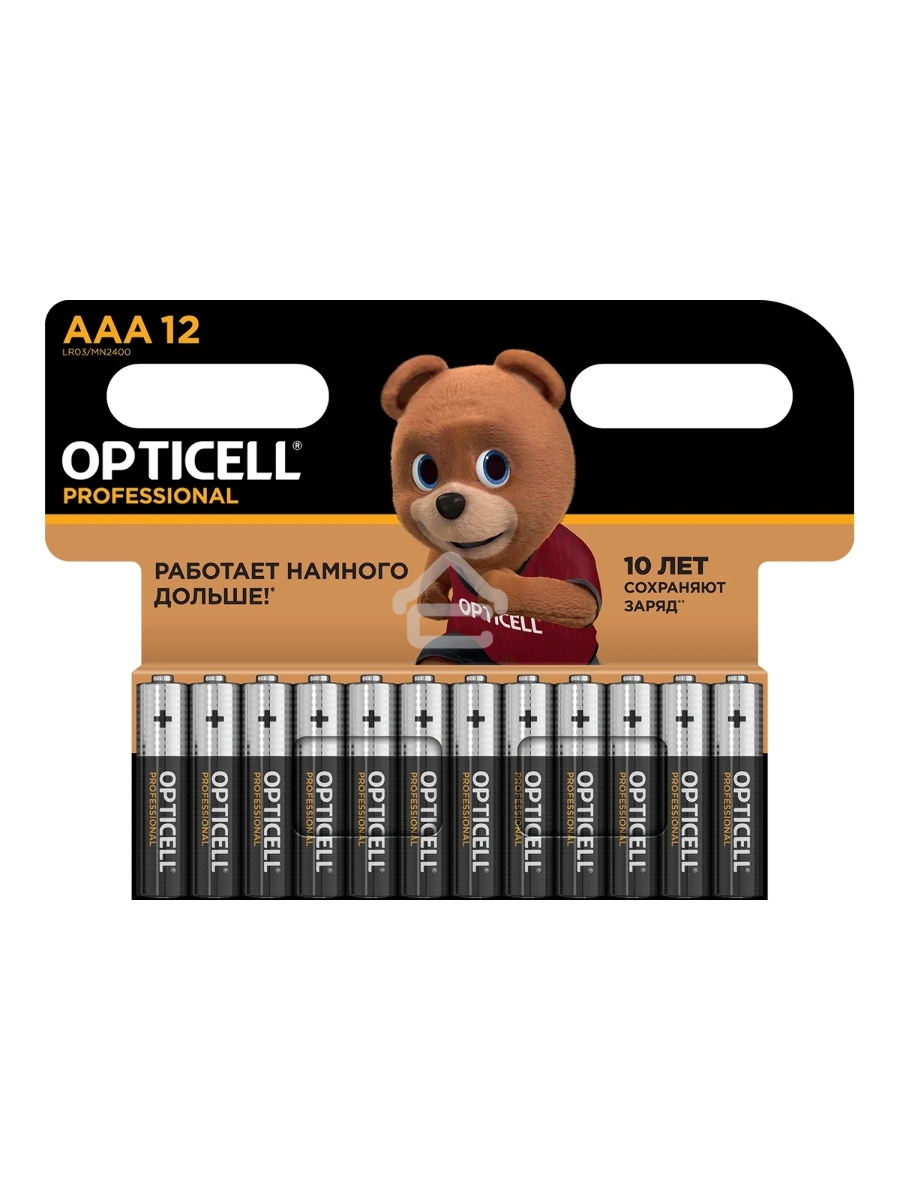 Элемент питания алкалиновый AAA/LR03 (блист. 12шт) Professional Opticell 5052006