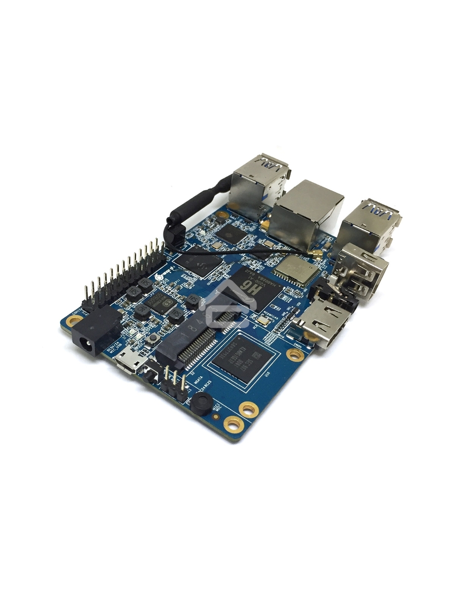 Микрокомпьютер Orange PI 3 2Gb + 8Gb EMMC, Android 7, с кабелем питания. (44286)