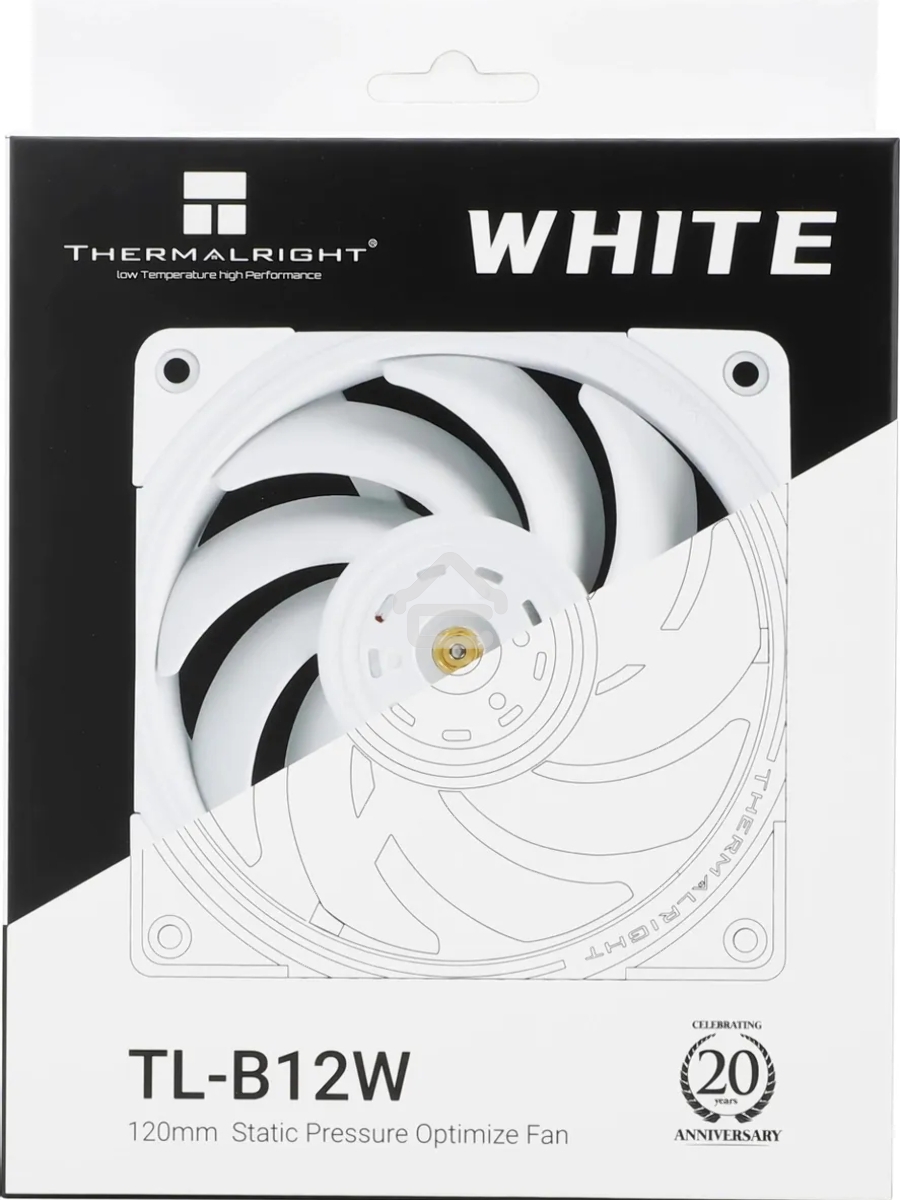Вентилятор для корпуса Thermalright TL-B12-W белый, 120 мм, 2150 об/мин, 28.1 дБ, 4 pin
