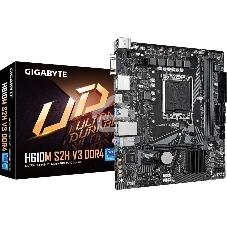 Материнская плата Gigabyte H610M S2H V3 DDR4, LGA 1700, Intel H610, 2xDDR4, 4xSATA, 1xM.2, 1xPCIe 4.0 x16, 1xPCIe x1, 1xHDMI, 1xDP, 1xVGA, 1x 1Gb LAN, 2xUSB-A 3.2 Gen 1, 4xUSB-A 2.0, 3x 3.5 мм, 7.1, mATX