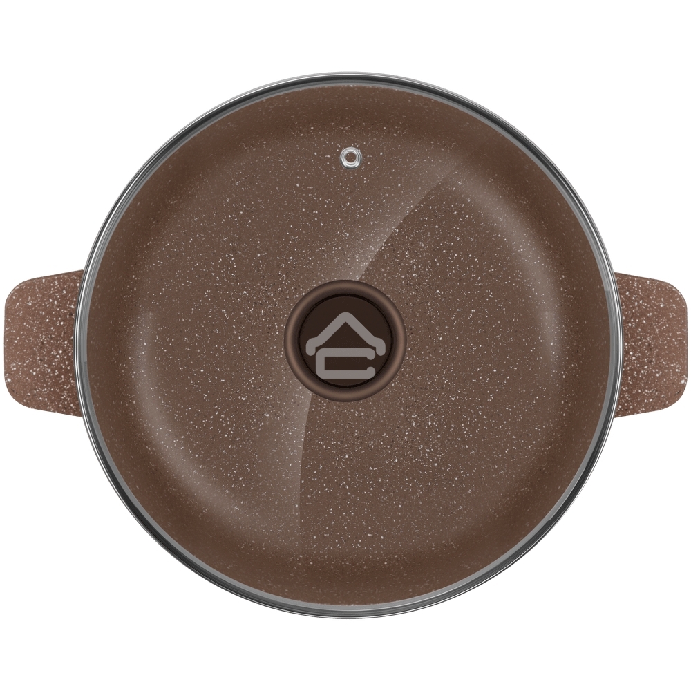 Кастрюля Maunfeld CARMEL MF26CRM01CR, 26 см, 5 л из литого алюминия со стеклянной крышкой