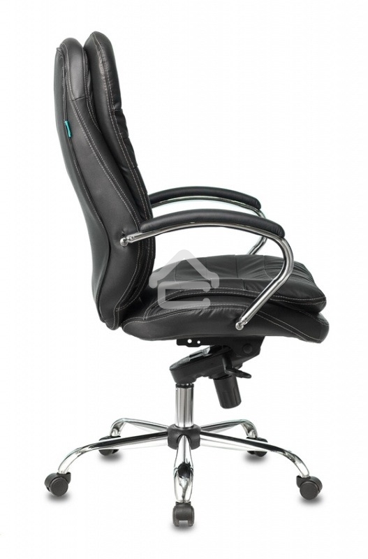 Кресло руководителя Бюрократ T-9950/BLACK черный, кожа, крестовина хром