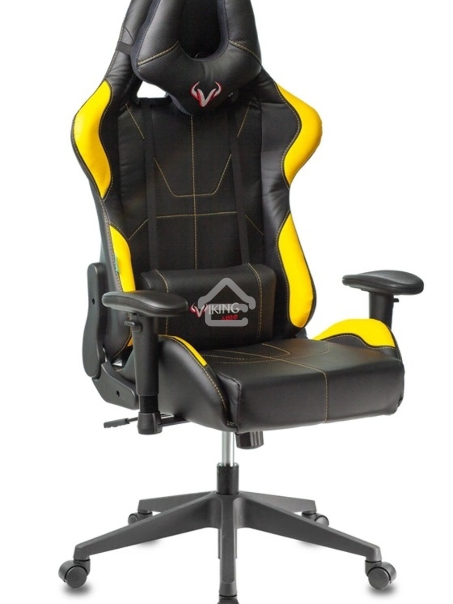 Кресло игровое Бюрократ VIKING 5 AERO YELLOW черный/желтый искусственная кожа