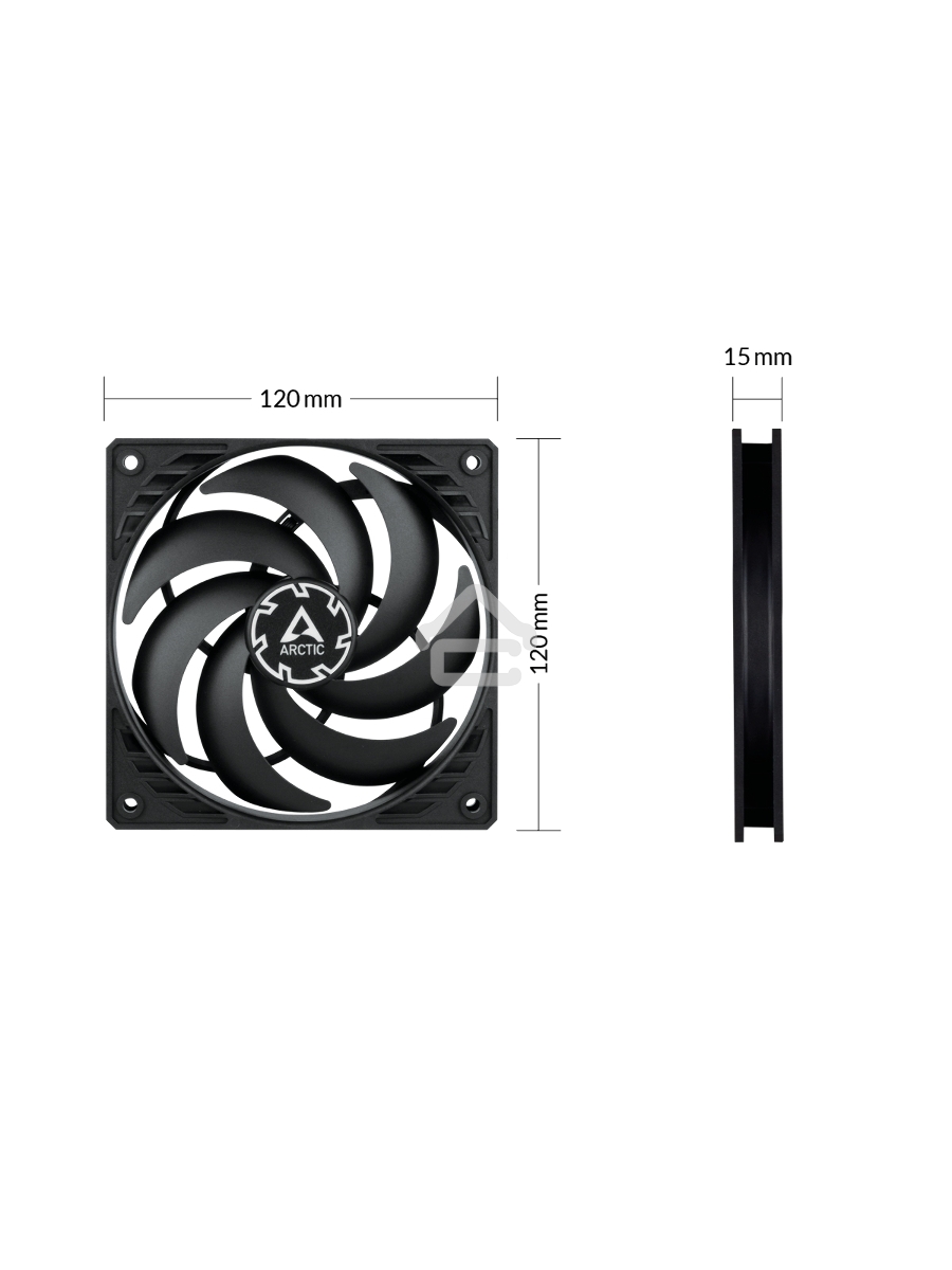 Вентилятор для корпуса Arctic P12 SLIM PWM PST черный, 120 мм, 2100 об/мин, 22.5 дБ, 4 pin