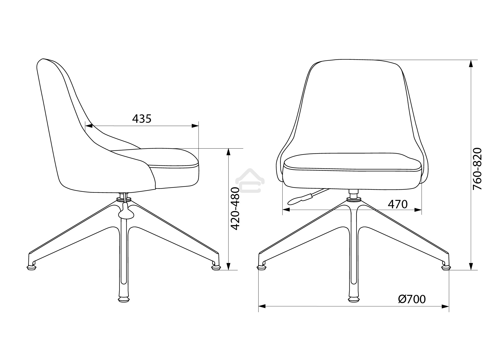 Кресло компьютерное Бюрократ CH-340GLZ синий Light-27, крестов. 4-луч. пластик, пластик серый