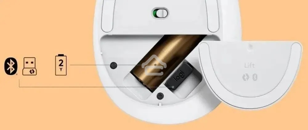 Мышь беспроводная Logitech Lift белый, 4000 dpi, радиоканал, Bluetooth, USB, кнопки - 6