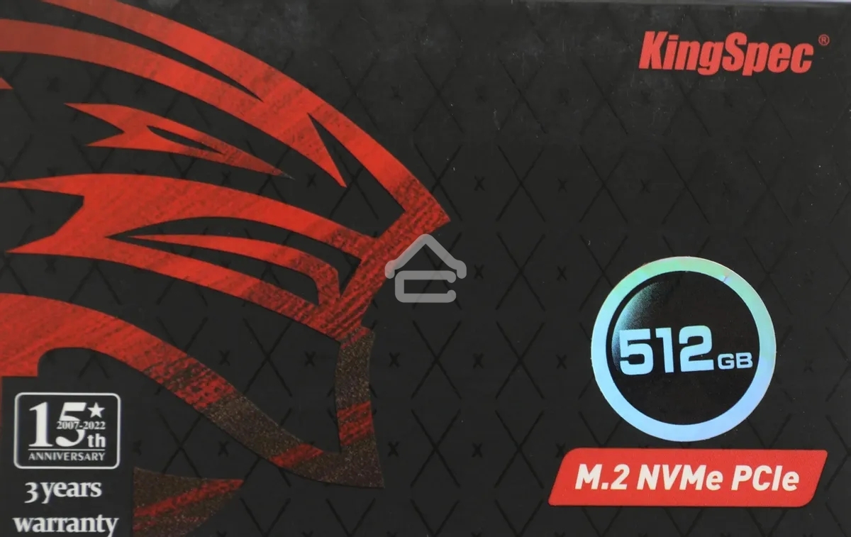 Накопитель SSD KingSpec NX-512, 512Gb, PCIe 3.0 x4, M.2 2280, NVMe, R/W 3400/3100