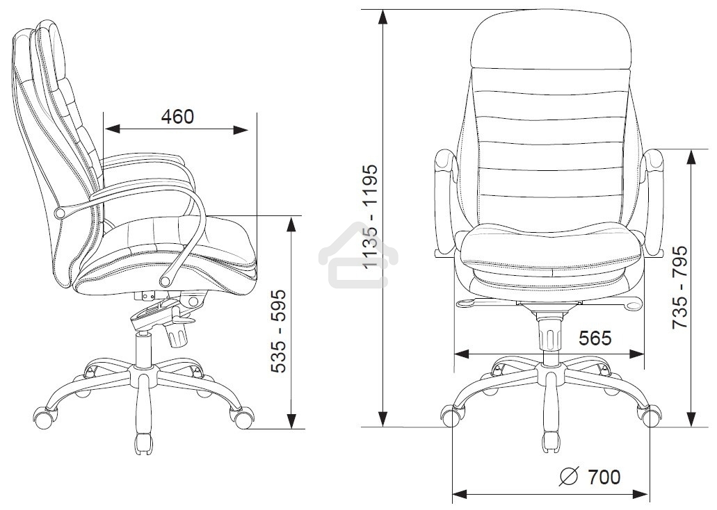 Кресло руководителя Бюрократ T-9950/BLACK черный, кожа, крестовина хром