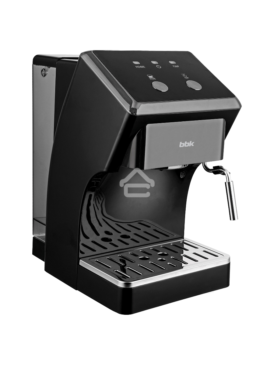 Кофеварка рожковая BBK BCM1503 черный/серый, исп. кофе - молотый, 1.5 л, 1050 Вт, 15 Бар
