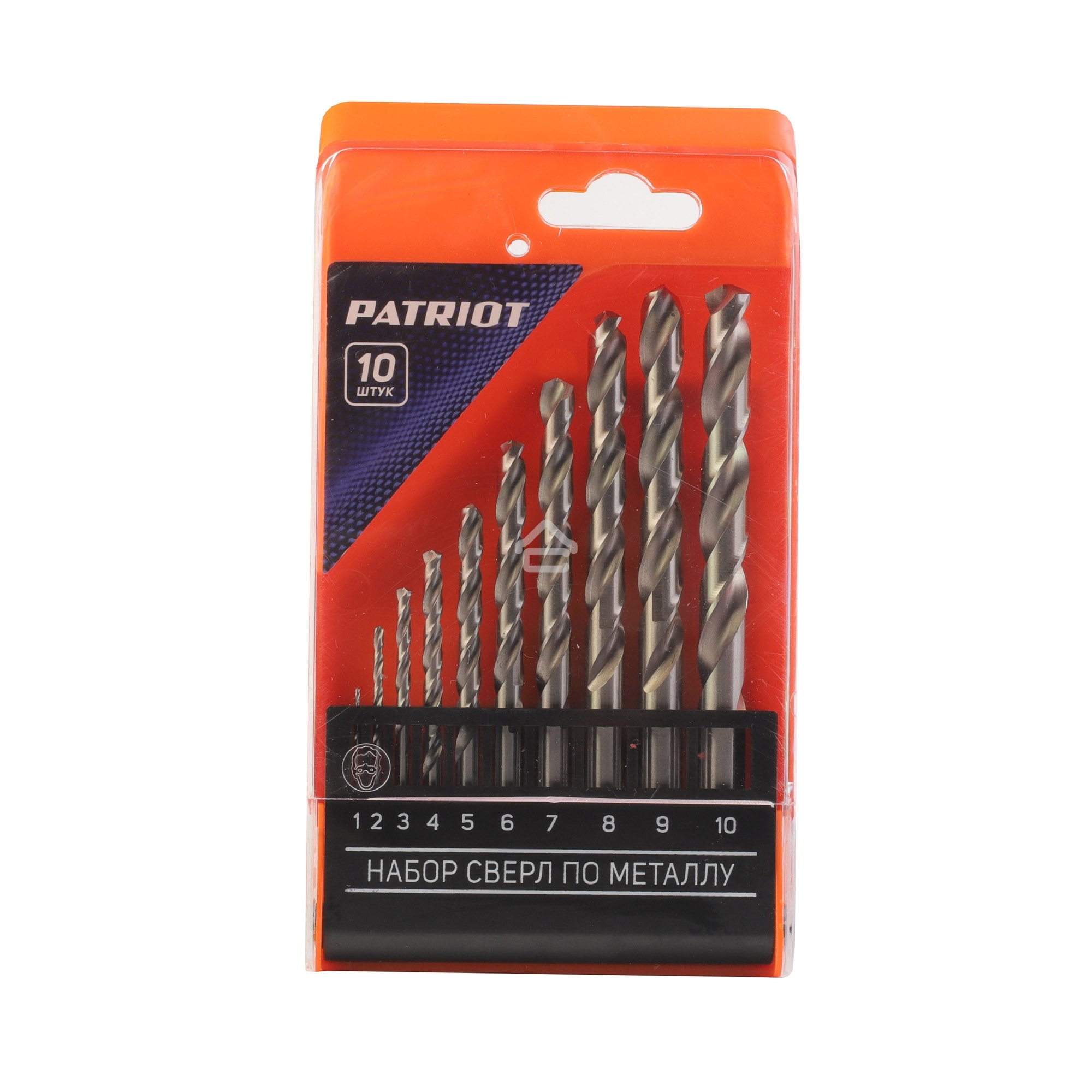 Набор сверл по металлу PATRIOT, HSS, 10 шт: 1,0-10,0 мм, в пластиковом боксе