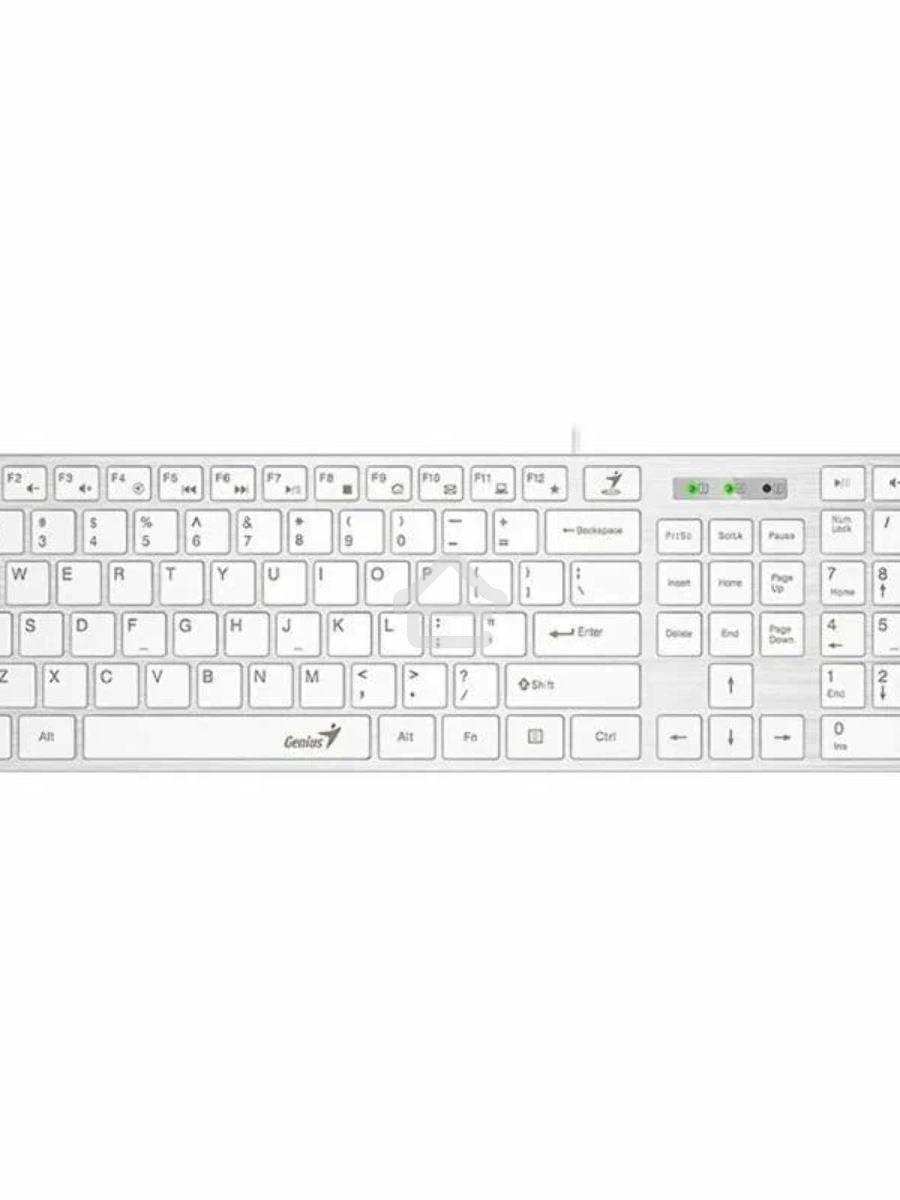 Клавиатура Genius SlimStar 126 wired keyboard white color (12 Multimedia Function Keys and 4 dedicated Hotkeys for Quick Commands, Ultra-Slim Keycaps)