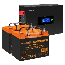 Комплект источника бесперебойного питания Exegate EX295994RUS + батарея 33Aч EX285664RUS 2шт (инвертор, синус, для котла, PF=1, настенный) ExeGate IdealSine SR-1500.LCD.2SH <1500VA/1500W, чистая синусоида, цветной LCD-дисплей, 2*Schuko, крепление настенно