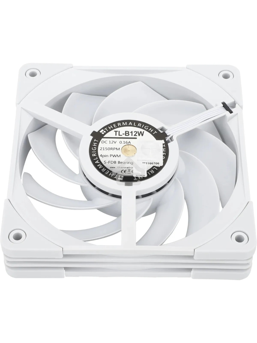 Вентилятор для корпуса Thermalright TL-B12-W белый, 120 мм, 2150 об/мин, 28.1 дБ, 4 pin