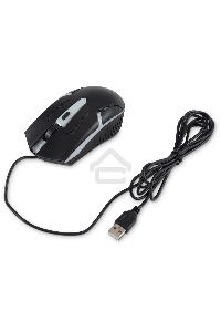 Мышь проводная Oklick 398G черный, 2400 dpi, USB, кнопки - 4