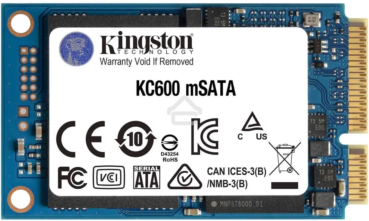 Накопитель SSD Kingston KC600, 256GB, mSATA, R/W 550/500