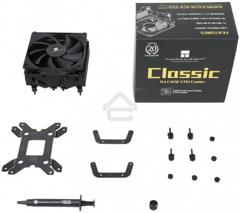 Устройство охлаждения (кулер) Thermalright AXP-90 X53 Black Soc-AM5/AM4/1200/1700/1851 черный 4-pin 22.4dB Al+Cu 330gr Ret (AXP-90-X53-BLACK)