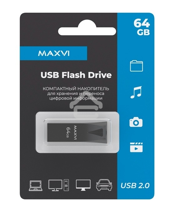 Флешка USB R/W Maxvi MK2 64GB USB 2.0 dark grey