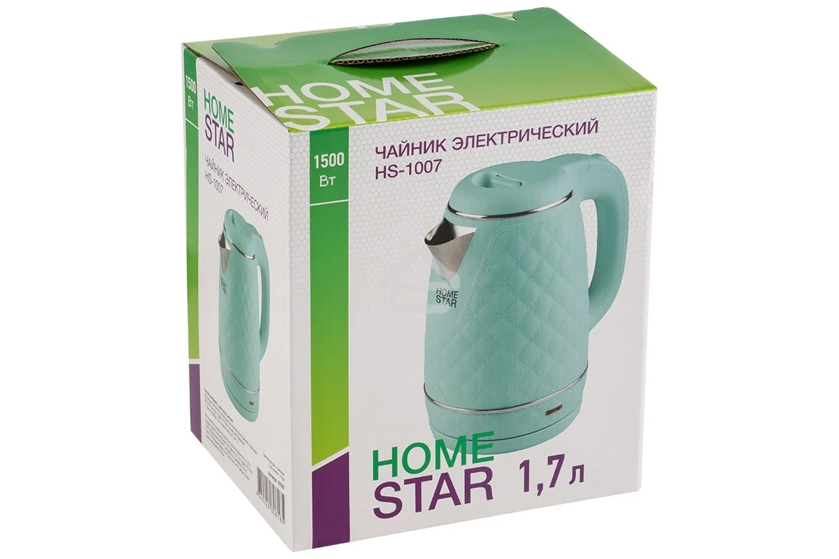 Чайник электрический HOMESTAR HS-1007 зеленый (107007)
