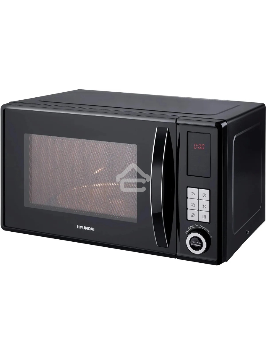 Микроволновая печь Hyundai HYM-D3010 черный, 23 л, 800 Вт, переключатели - кнопки, поворотный механизм