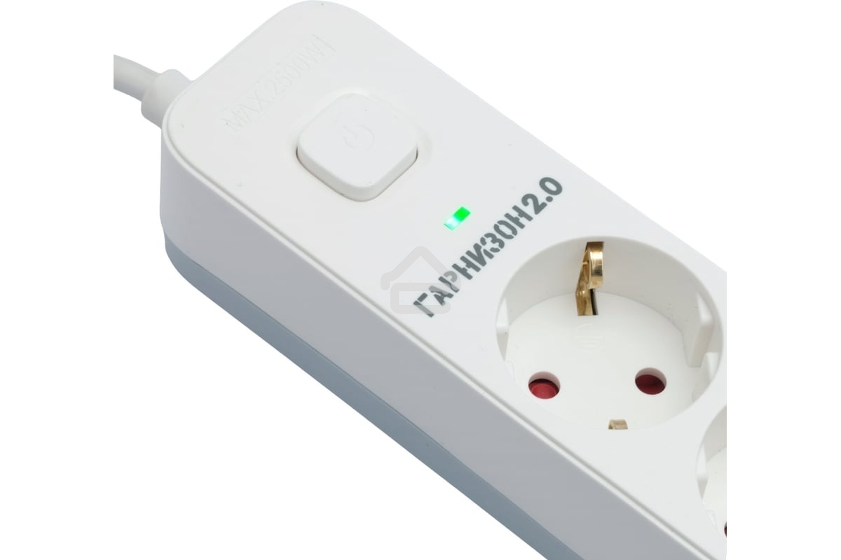 Сетевой фильтр Гарнизон 2.0 Мультипорт EPS-4-U3-W-4, 4 р, 10А, 3xUSB, 4 м, ур.защиты 2+, белый, пакет