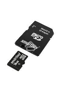 Карта памяти MicroSDHC (Transflash) 16Gb Smart Buy (Class 10)+SDадаптер