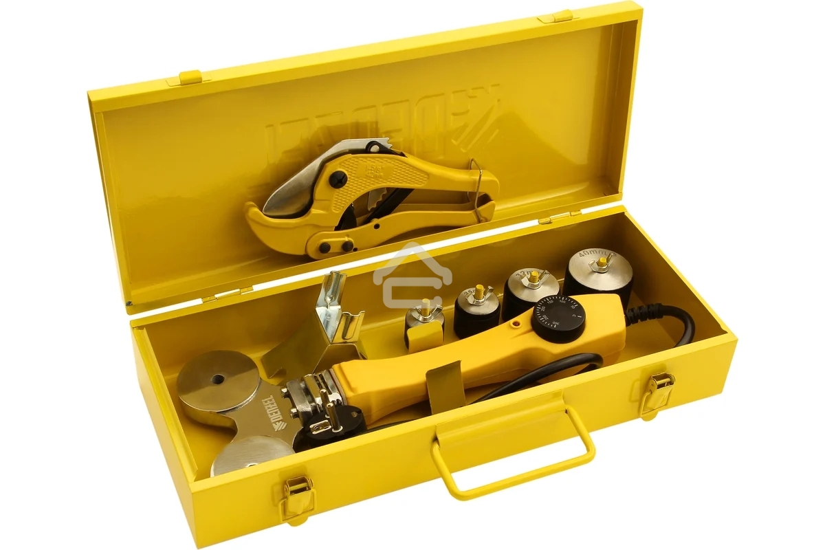 Аппарат для сварки пластиковых труб Denzel DWP-750 750Вт 260-300 град компл. насадок 20-40мм