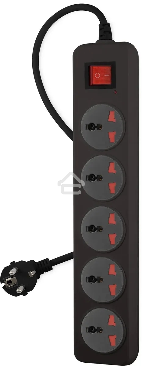 Сетевой фильтр Buro 500UNH-1.8-BG 1.8м (5 розеток) черный/серый (коробка)