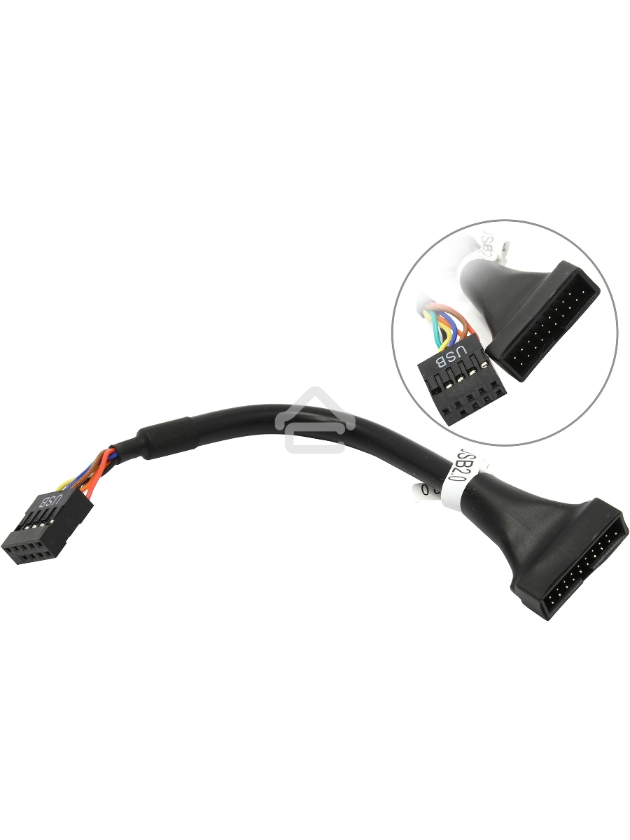 Переходник для материнской платы Espada USB 2.0 IDC 10pin/9pin female to USB 3.0 20pin/19pin male 15см, EPOW10pin20pin