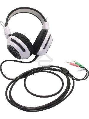 Наушники с микрофоном Oklick HS-G300 белый/черный 2.5м мониторы