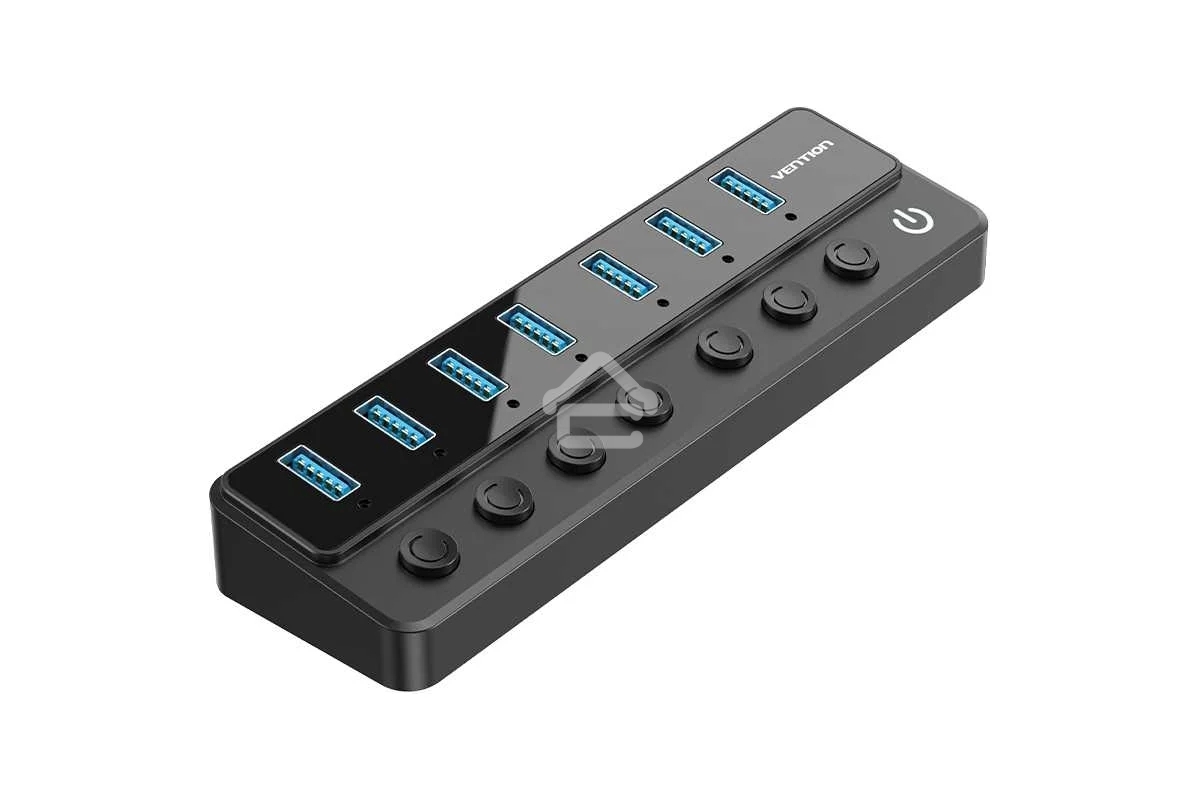 Концентратор Vention OTG USB 3.0 на 7 портов черный