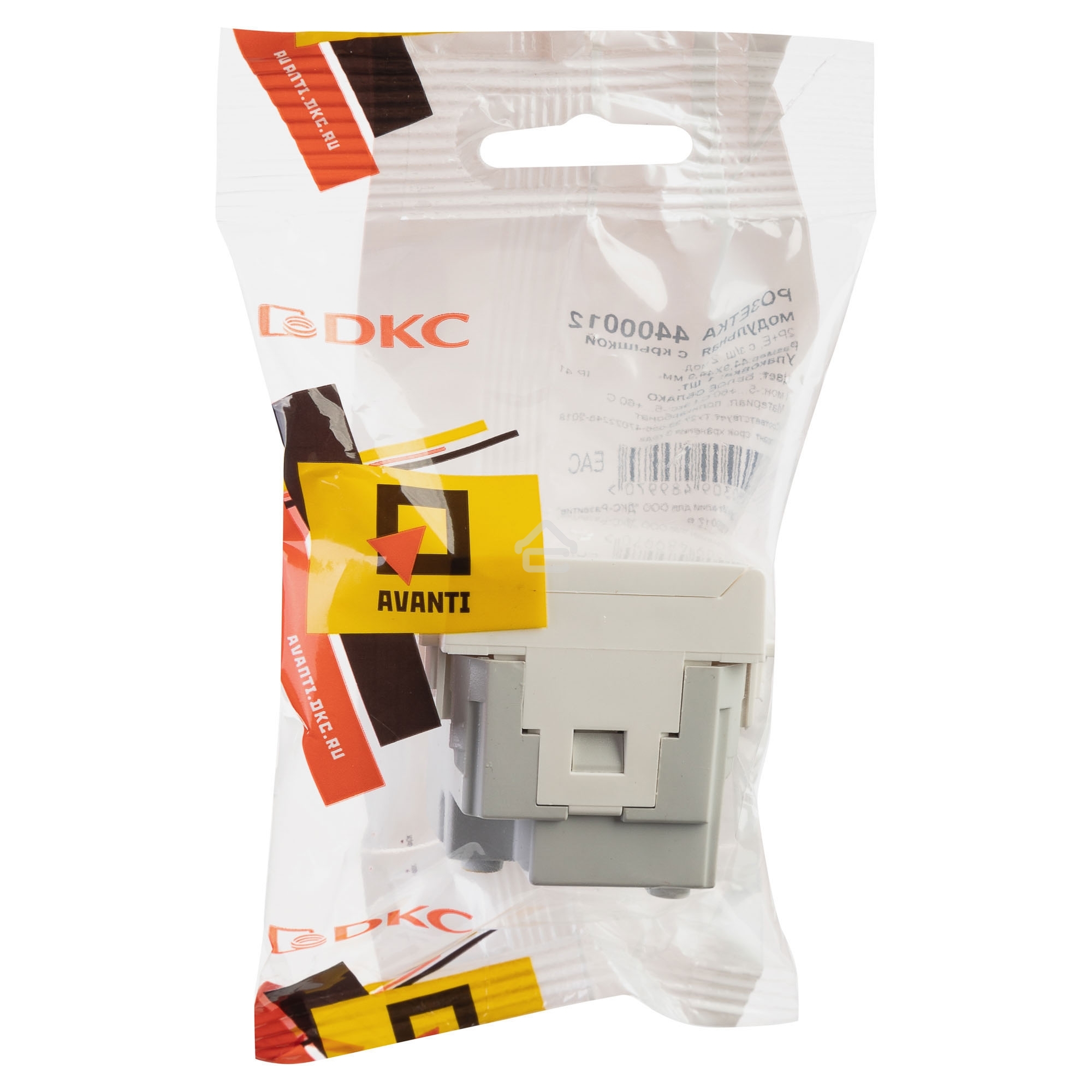 Розетка с крышкой модульная DKC 4400012 2P+E, с з/ш, 