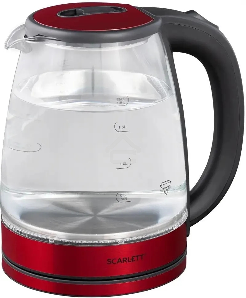 Чайник электрический Scarlett SC-EK27G65 красный/черный, 1800 Вт, 1.8 л