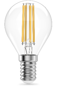 Лампа филам. Gauss Filament 12Вт цок.:E14 шар св.свеч.бел.нейт. (упак.:10шт) (52122)